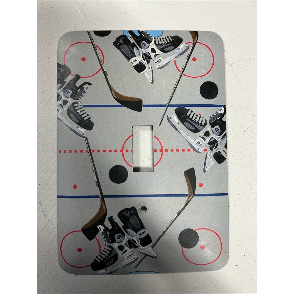 Hockey Heavy Steel Wall Toggle Light Switch Cover Man Cave